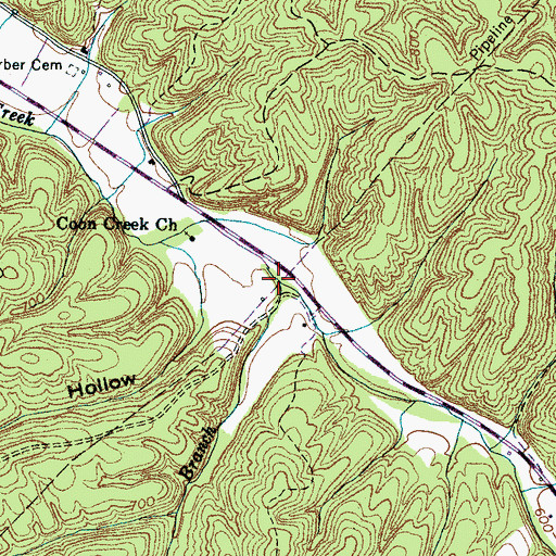 Topographic Map of Edwards Branch, TN