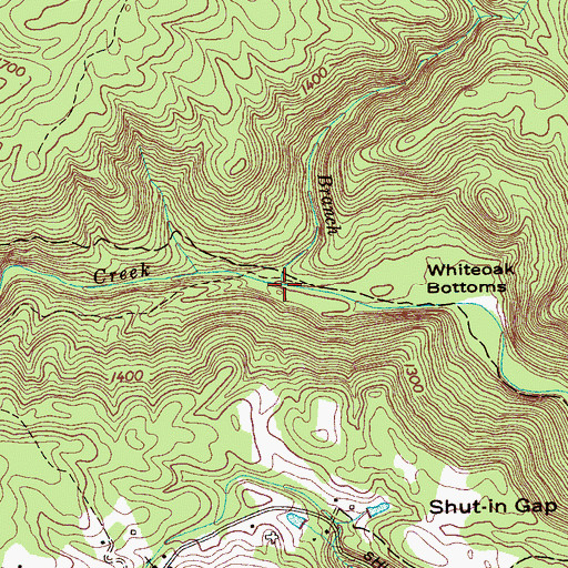 Topographic Map of Edwards Branch, TN