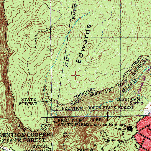Topographic Map of Edwards Point, TN