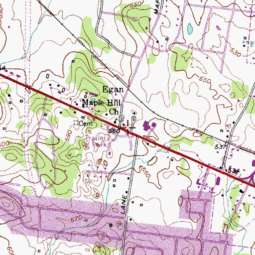 Topographic Map of Egan, TN
