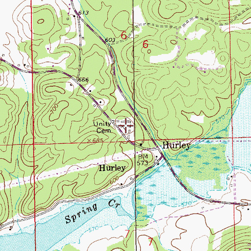 Topographic Map of Unity Cemetery, AL