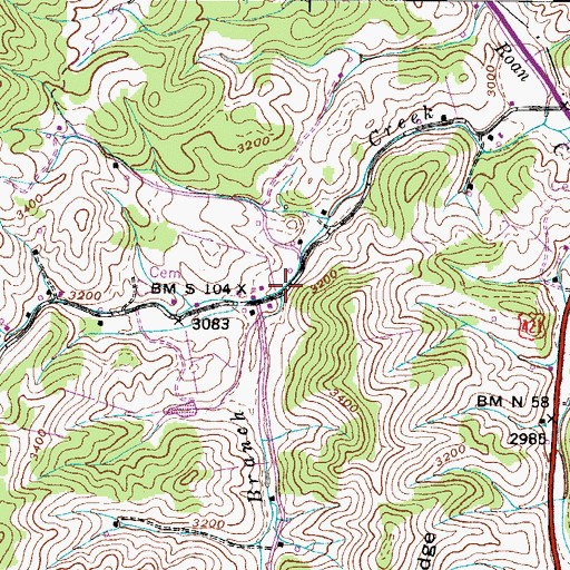 Topographic Map of Egger Branch, TN