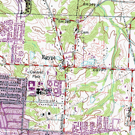 Topographic Map of Egypt, TN