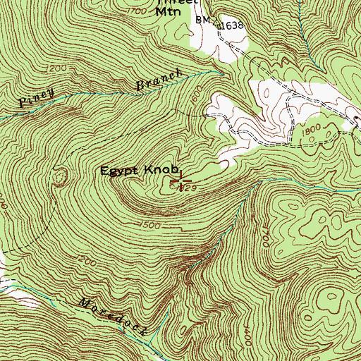 Topographic Map of Egypt Knob, TN