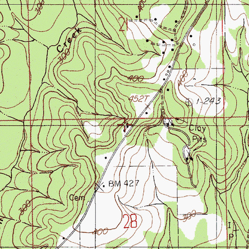 Topographic Map of Unity Church, AL