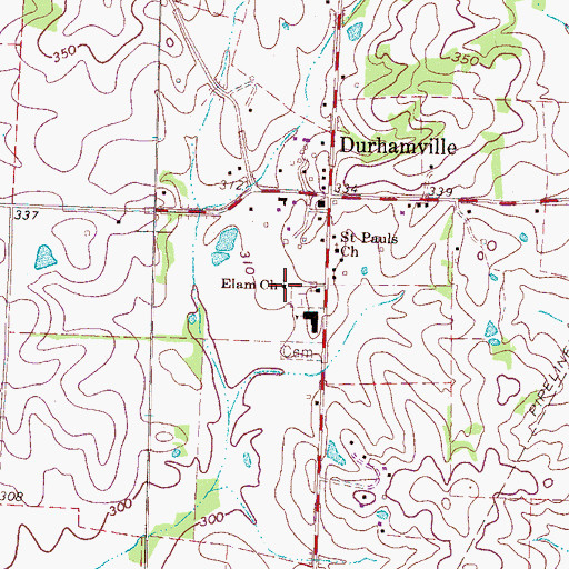 Topographic Map of Elam Church, TN