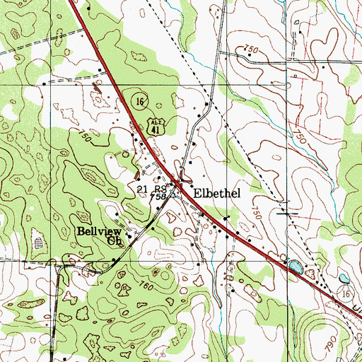 Topographic Map of Elbethel, TN