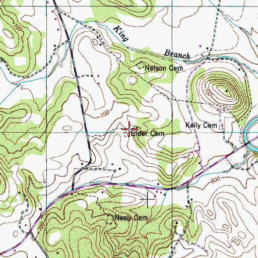 Topographic Map of Elder Cemetery, TN