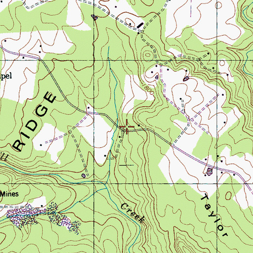 Topographic Map of Elder Church, TN