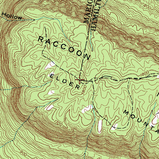 Topographic Map of Elder Mountain, TN