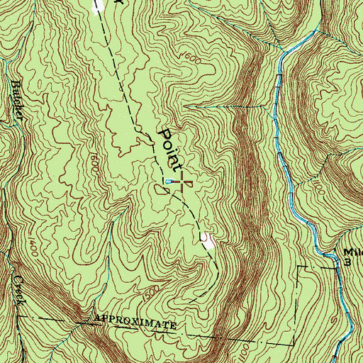 Topographic Map of Elder Point, TN