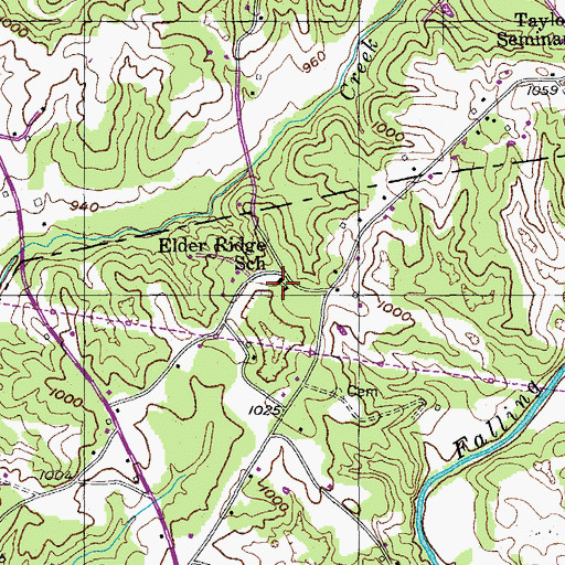 Topographic Map of Elder Ridge School, TN