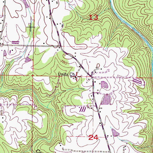 Topographic Map of Unity Baptist Church, AL