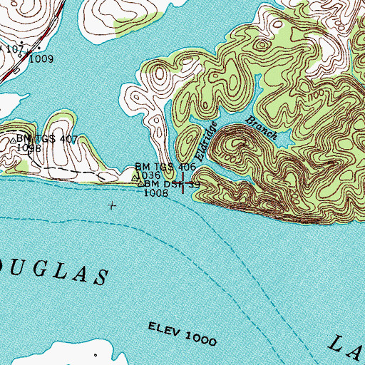 Topographic Map of Eldridge Branch, TN