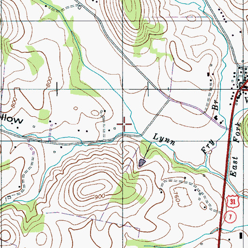 Topographic Map of Eldridge Hollow, TN