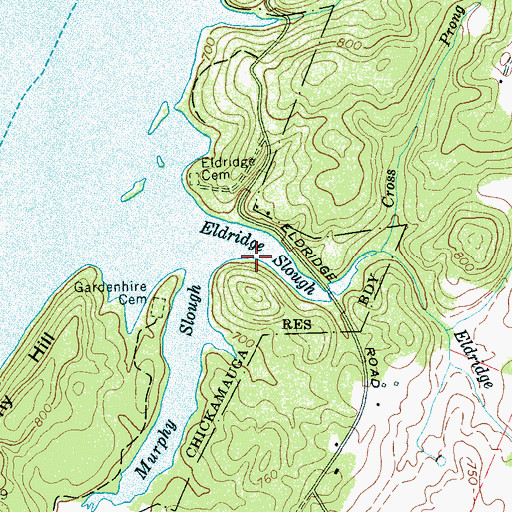 Topographic Map of Eldridge Slough, TN