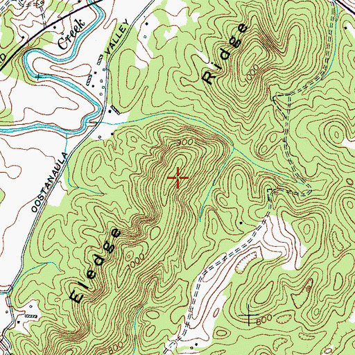 Topographic Map of Eledge Ridge, TN