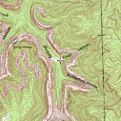 Topographic Map of Elijah Hollow, TN