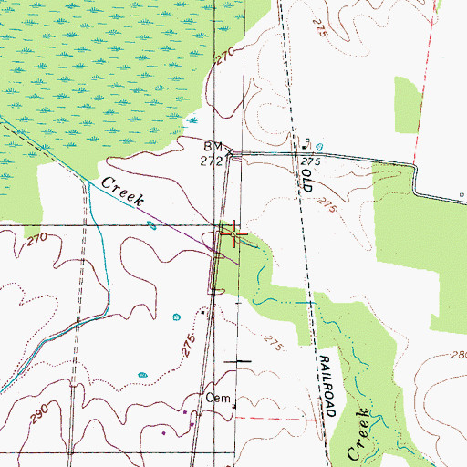 Topographic Map of Eliza Creek, TN