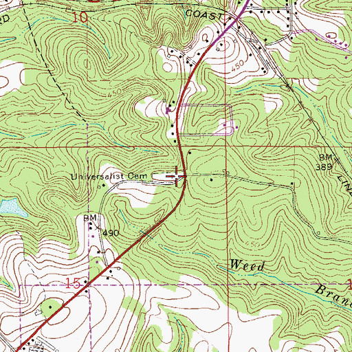 Topographic Map of Universalist Cemetery, AL