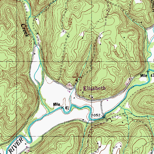 Topographic Map of Elizabeth School, TN