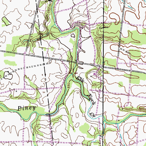 Topographic Map of Elk Fork Creek, TN