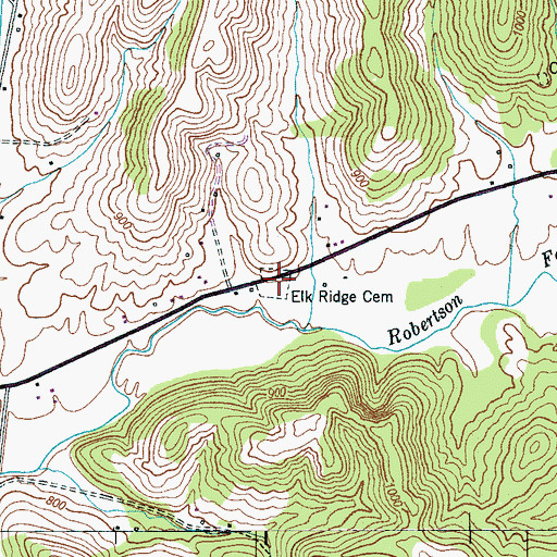 Topographic Map of Elk Ridge Cemetery, TN
