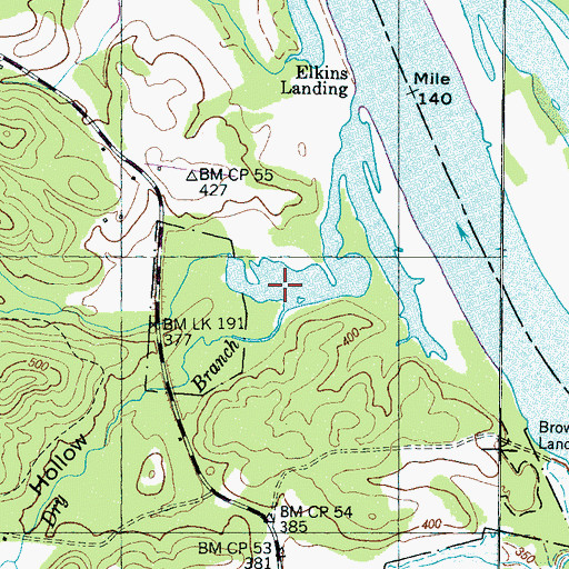 Topographic Map of Elkins Branch, TN