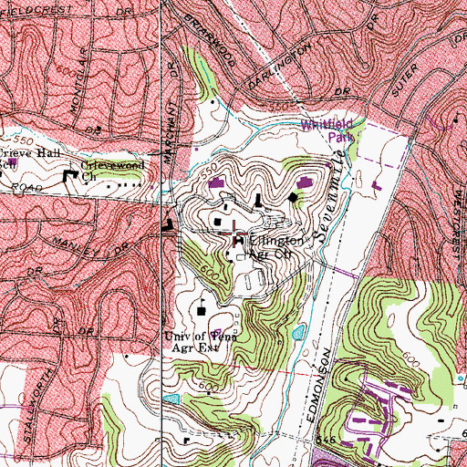 Topographic Map of Ellington Agriculture Center, TN