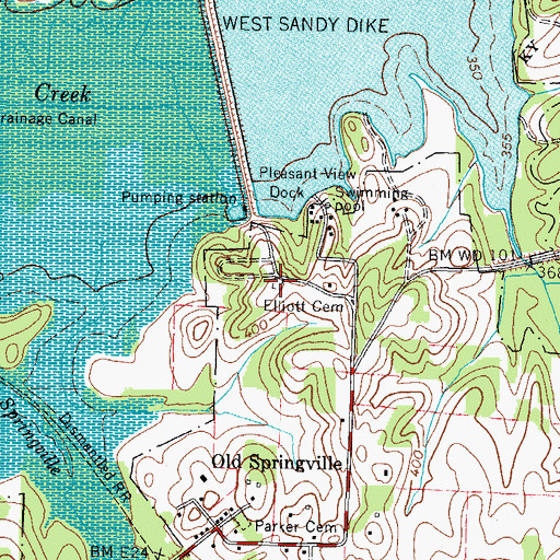 Topographic Map of Elliott Cemetery, TN