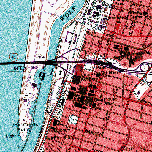 Topographic Map of Ellis Auditorium, TN