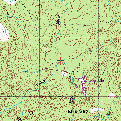 Topographic Map of Ellis Branch, TN
