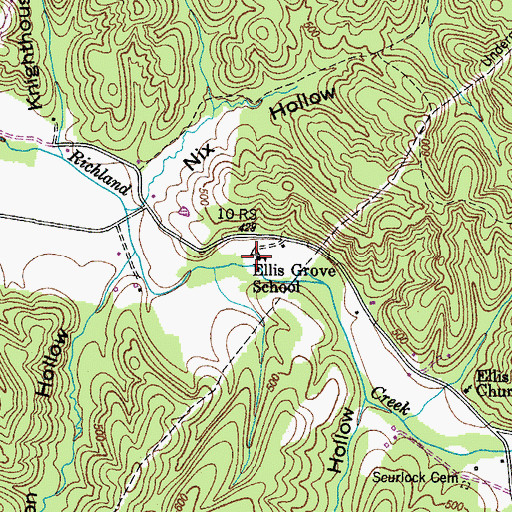 Topographic Map of Ellis Grove School, TN