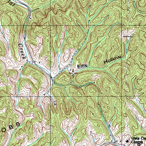 Topographic Map of Ellis Hollow, TN