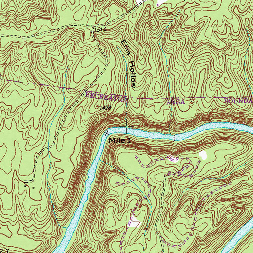 Topographic Map of Ellis Hollow, TN