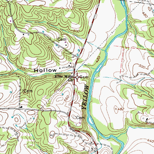Topographic Map of Ellis Mills Church, TN