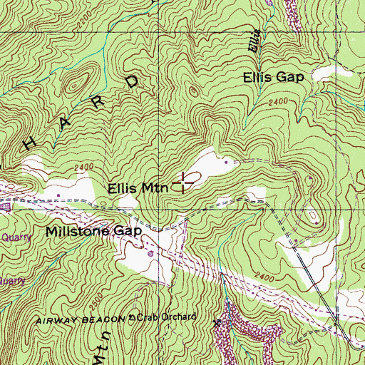 Topographic Map of Ellis Mountain, TN