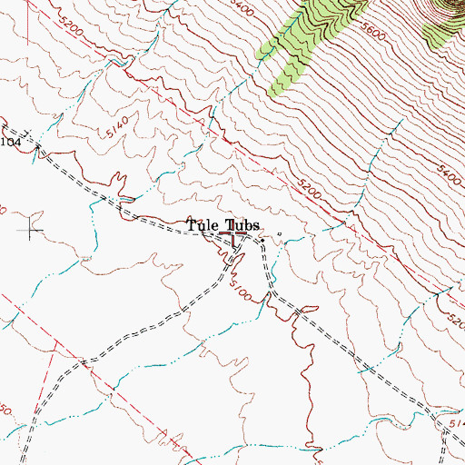 Topographic Map of Tule Tubs, AZ