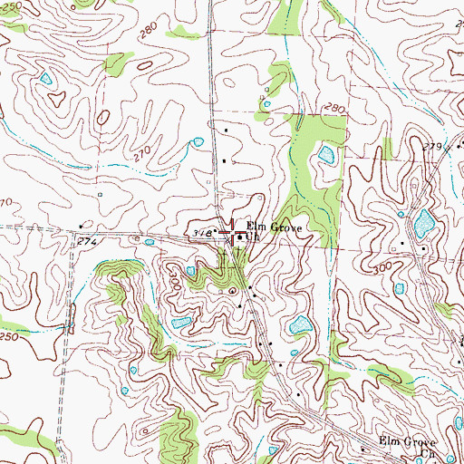 Topographic Map of Elm Grove Church, TN