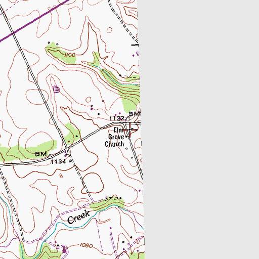 Topographic Map of Elm Grove Church, TN