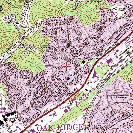 Topographic Map of Elm Grove School, TN