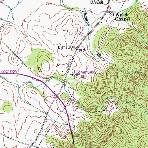 Topographic Map of Elm Hill School, TN