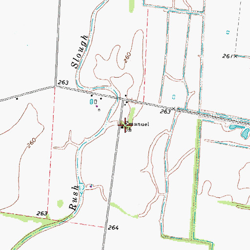 Topographic Map of Emanuel Church, TN