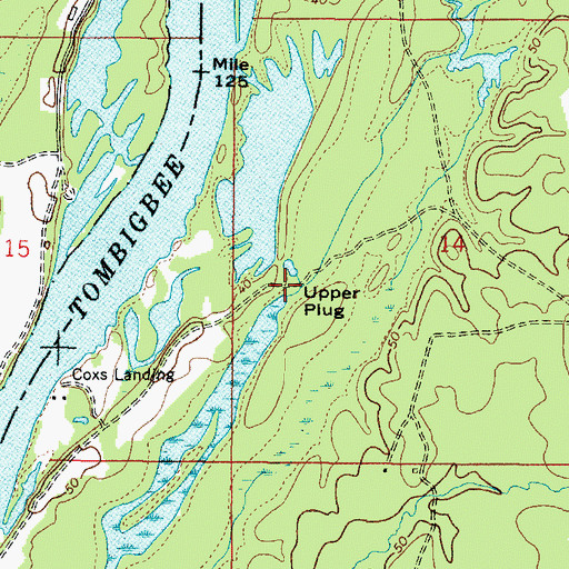 Topographic Map of Upper Plug, AL
