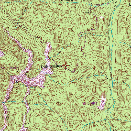 Topographic Map of Emily Cemetery, TN