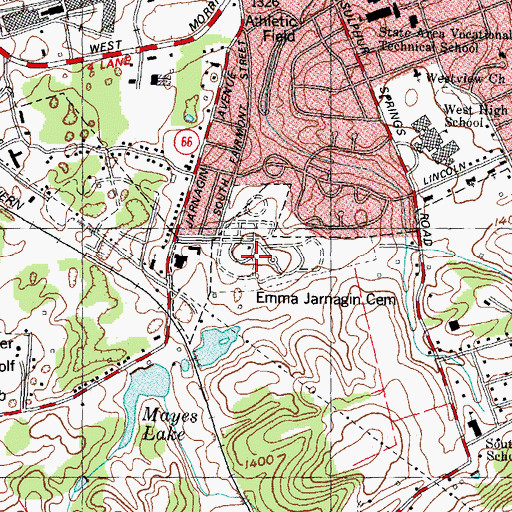 Topographic Map of Emma Jarnagin Cemetery, TN