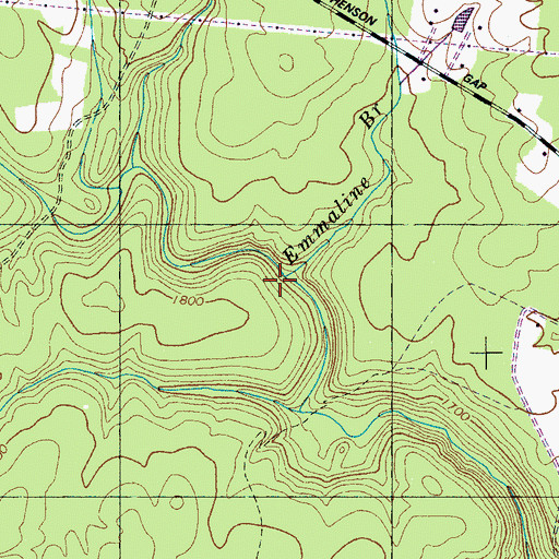 Topographic Map of Emmaline Branch, TN