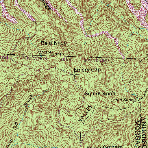 Topographic Map of Emory Gap, TN