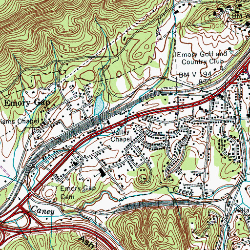 Topographic Map of Emory Gap, TN