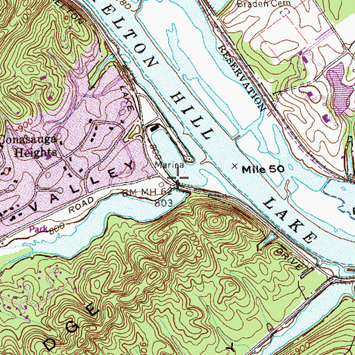 Topographic Map of Emory Valley, TN